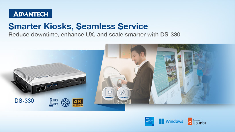 Discover how the Advantech DS-330 revolutionizes self-service kiosks with reliability, connectivity, and remote management for 24/7 operation.